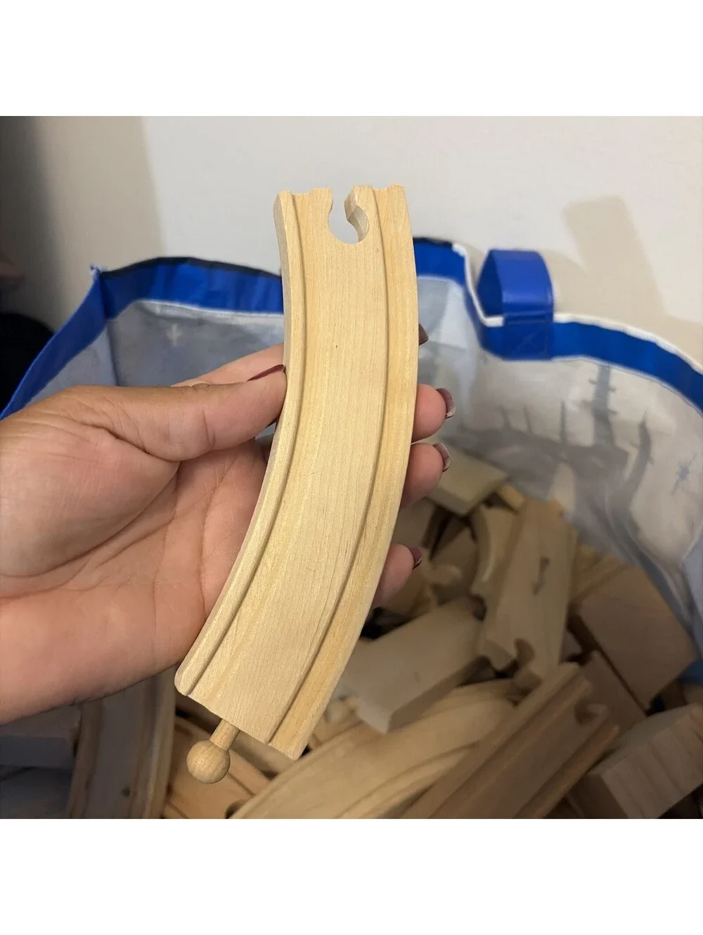 Bulk Wooden Train Track Lot 14 Lbs Over 200+ Pcs Curved Straight Switch Rails